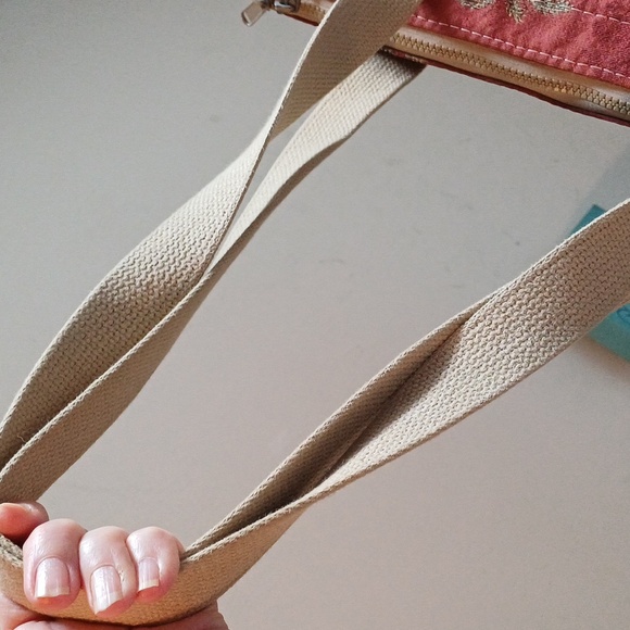 🔥🔥Bonnie Bag Upholstery palm trees vintage knitting needle point storage tote - Picture 8 of 16